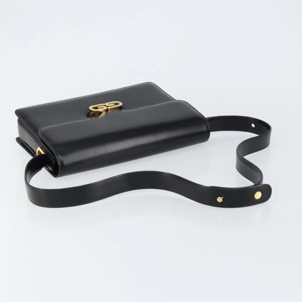GUCCI Shoulder Bag Leather Black Gold Auth ep11506 - Picture 6 of 16